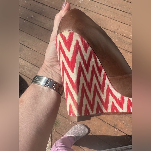 ELLA MOSS BROWN LEATHER WEDGE - EUC - Picture 7 of 8